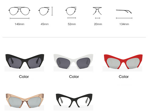 Red cat-eye sunglasses with silver mirrored lenses, featuring a bold retro frame design. - Image 3