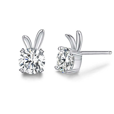 Aretes de Moissanita Conejo en Plata de Ley para Mujer - Image 6