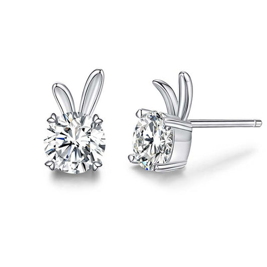 Aretes de Moissanita Conejo en Plata de Ley para Mujer - Image 6