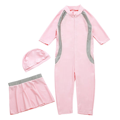 Traje de Baño Infantil Clásico de Color Sólido - Image 11