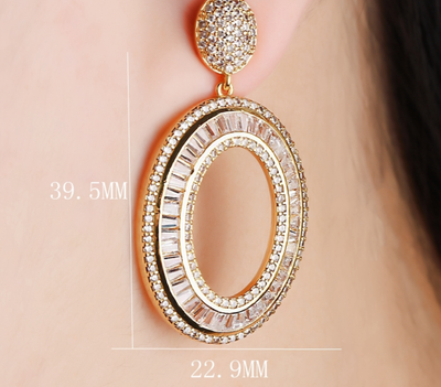 Aretes Redondos de Moda con Piedras de Cristal Incrustadas - Image 7