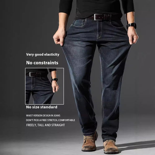Jeans Rectos Elásticos para Hombre - Primavera Otoño Fit Cómodo - Image 3