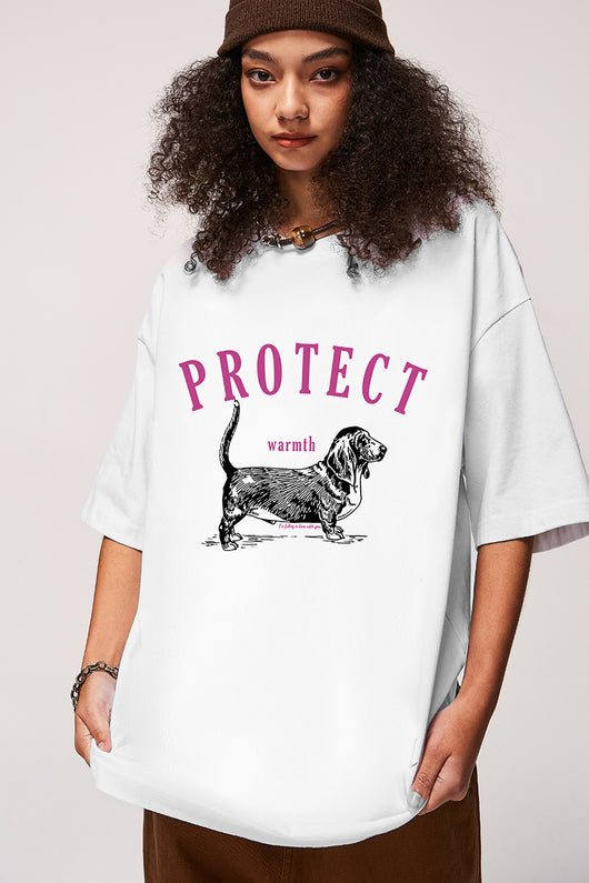 Camiseta Suelta Estampada con Diseño de Perro para Hombre - Image 9