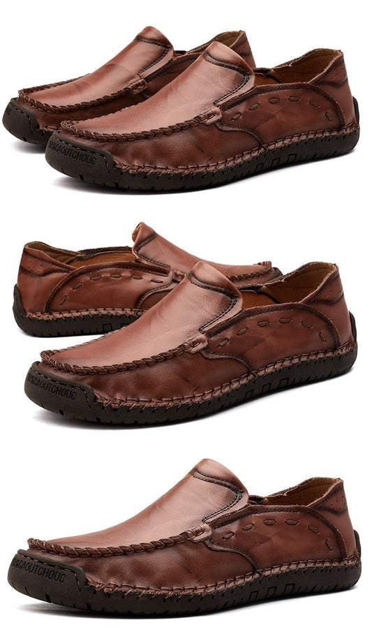 Mocasines Hombre Cuero Ligeros Antideslizantes Sin Cordones - Image 29