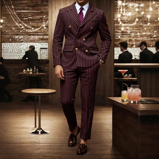 Conjunto de Traje Ejecutivo a Rayas para Hombre - Image 4