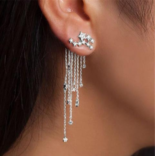 Pendientes Colgantes de Estrella con Borla Trasera - Image 3