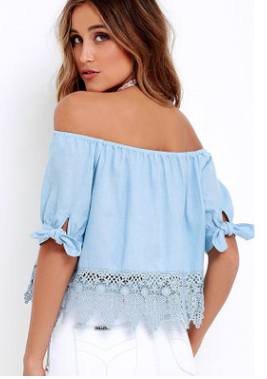 Blusa Holgada de Encaje con Dobladillo Suelto - Estilo Europeo y Estadounidense
