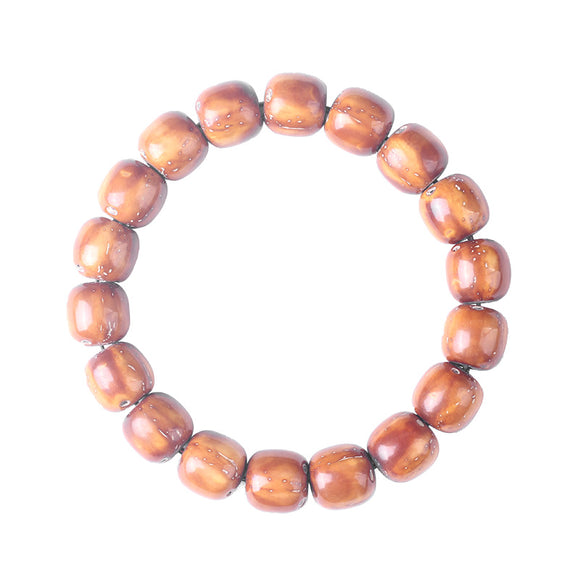 Pulsera Bodhi Rata de la Suerte con Cuentas de Barril Púrpura Natural