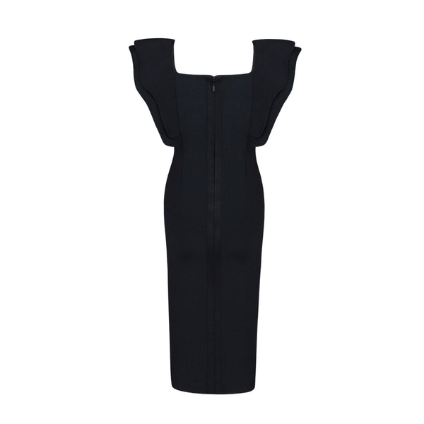 Vestido Club Ajustado con Mangas Volantes Mariposa - Image 14