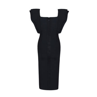 Vestido Club Ajustado con Mangas Volantes Mariposa - Image 14