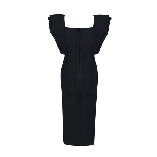 Vestido Club Ajustado con Mangas Volantes Mariposa - Image 14