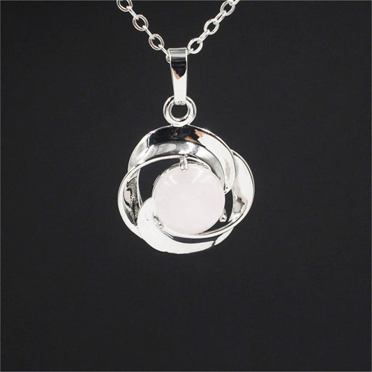 Collar Colgante de Flor en Cristal Natural