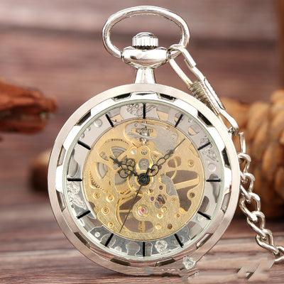 Reloj de Bolsillo Mecánico con Diseño Hueco Estilo Romano - Image 9