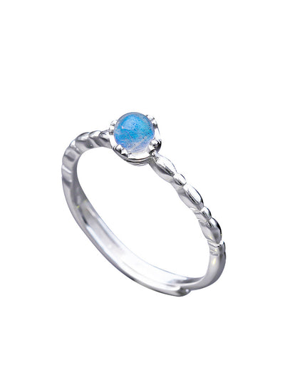 Anillo de Piedra Luna Plata Esterlina Ajustable para Mujer - Image 5