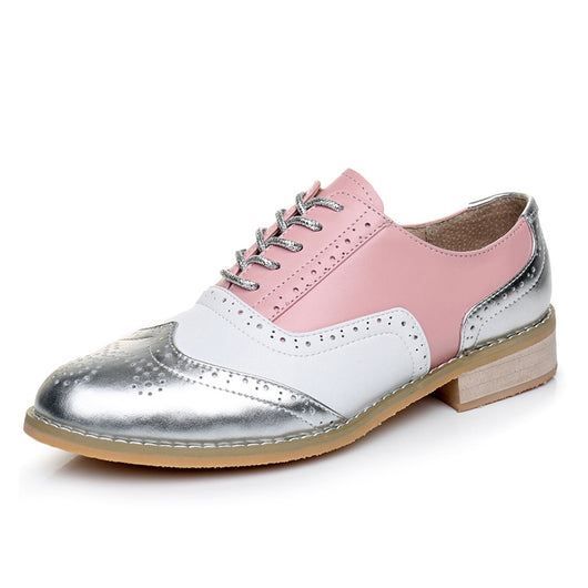 Zapatos de Combinación de Colores Estilo Británico