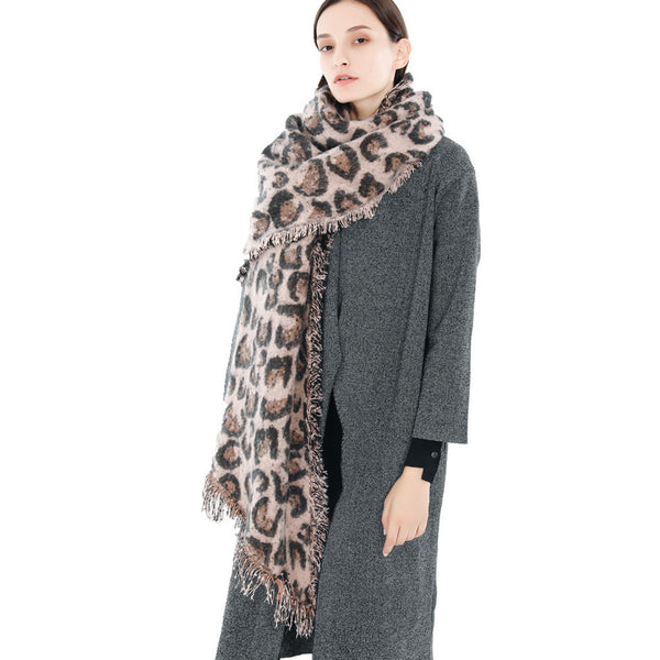Bufanda de Cachemira Imitación con Estampado Animal Leopardo