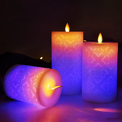 Vela LED Decorativa con Control Remoto y Patrón Hueco de 18 Funciones - Image 10