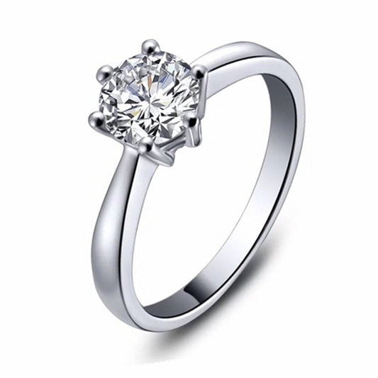 Anillo de Moissanita con Seis Garras para Mujer