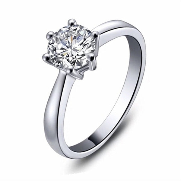 Anillo de Moissanita con Seis Garras para Mujer