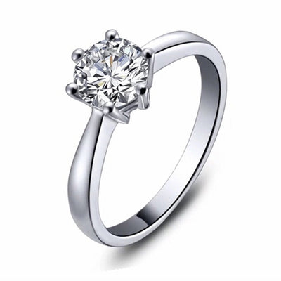 Anillo de Moissanita con Seis Garras para Mujer