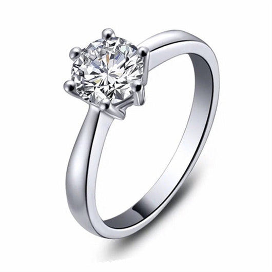 Anillo de Moissanita con Seis Garras para Mujer