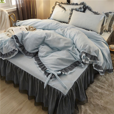 Juego de Cama Algodón Puro 4 Piezas con Encaje Elegante - Image 13