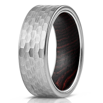 Anillo de Tungsteno para Hombre - Diseño Elegante Plata para Bodas y Compromisos
