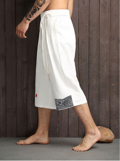 Pantalones Cortos de Lino para Hombre - Diseño Holgado y Fresco - Image 5