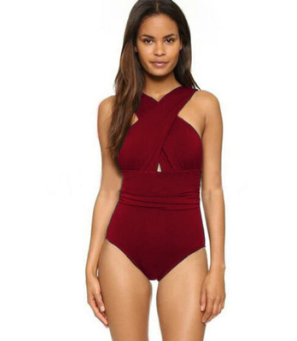 Traje de Baño Enterizo Reductor con Cruce en el Pecho - Talla Grande - Image 5