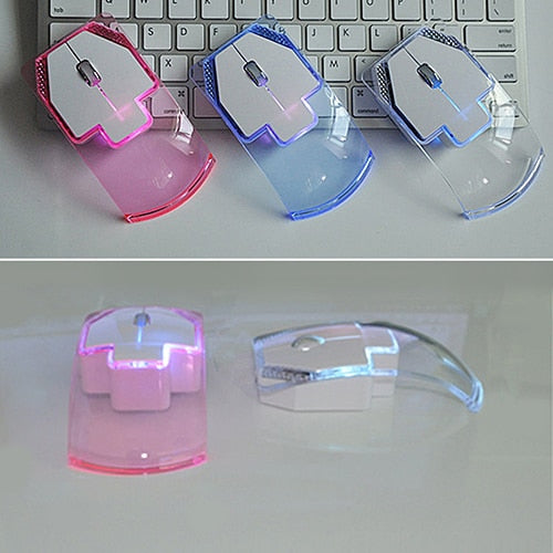 Ratón Inalámbrico Ultrafino Transparente 2.4GHz con Luz Luminosa para PC y Laptop - Image 2