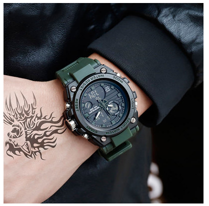Reloj Deportivo Dual Display - Resistente al Agua para Hombre