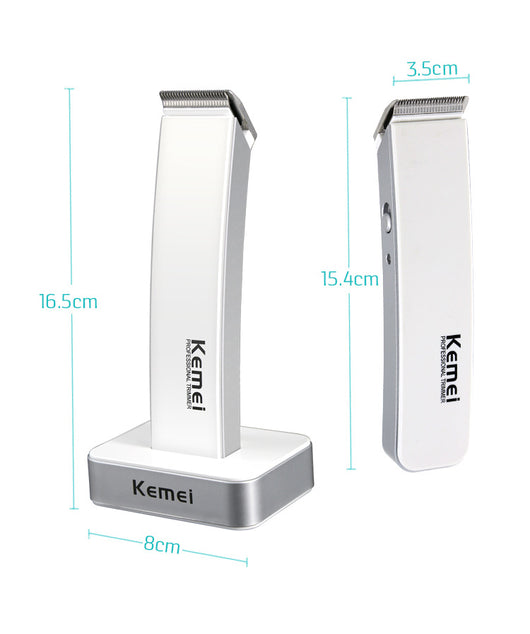 White and silver Kemei Professional Trimmer electric hair clipper with charging base. - Image 2