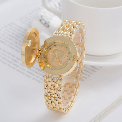 Reloj Pulsera Diamante Personalidad con Solapa Estilo Británico para Mujer - Image 4