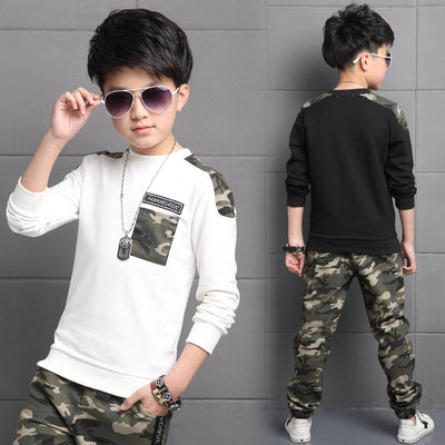 Conjunto Deportivo Infantil Camuflaje de Algodón - Sudadera y Pantalón Largos - Image 3