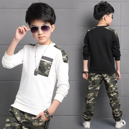 Conjunto Deportivo Infantil Camuflaje de Algodón - Sudadera y Pantalón Largos - Image 3