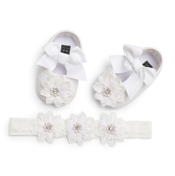 Zapatos de Bebé Princesa con Encaje - Suela Suave para Primeros Pasos