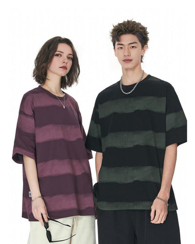 Playera de Algodón para Hombre con Diseño Tie-Dye y Rayas - Image 25