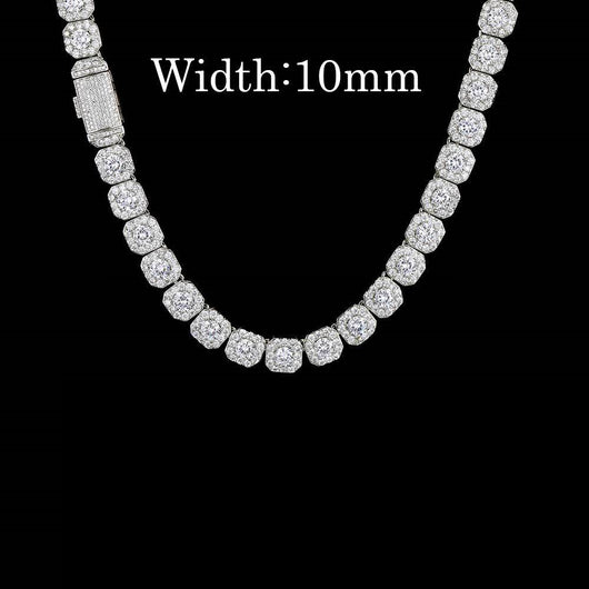 Cadena Hip Hop Cuadrada de Piedra de Caramelo - Collar y Pulsera - Image 15