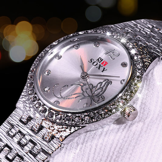Reloj para Dama Casual con Diseño de Flores y Mariposas