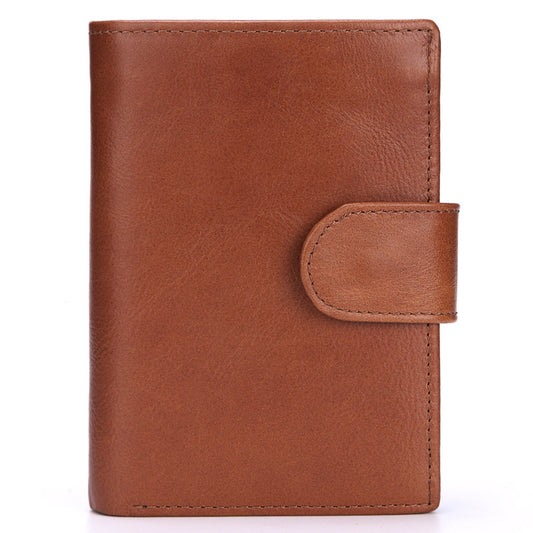 Cartera Vintage de Cuero Genuino - Diseño Minimalista Vertical