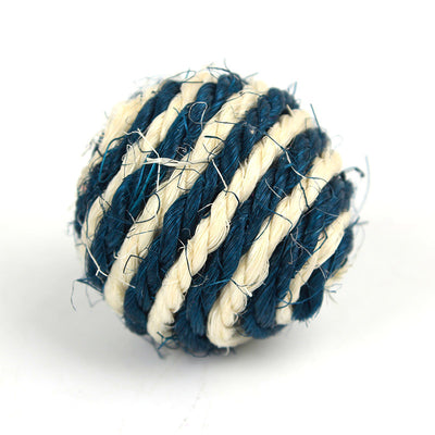 Eight colorful sisal cat scratching balls in purple, teal, hot pink, and yellow stripes on a white background. - Image 3