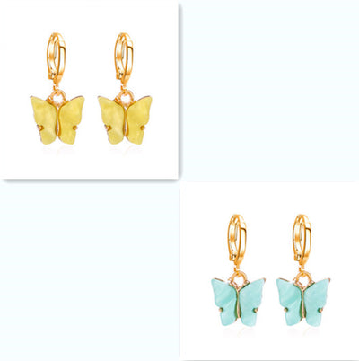 Aretes Mariposa Acrílicos Multicolores para Mujer - Image 23