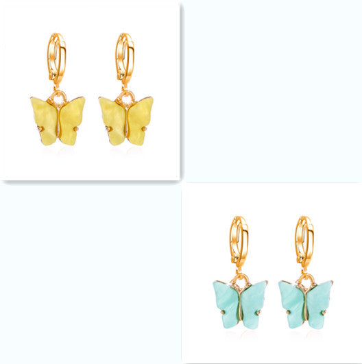 Aretes Mariposa Acrílicos Multicolores para Mujer - Image 23