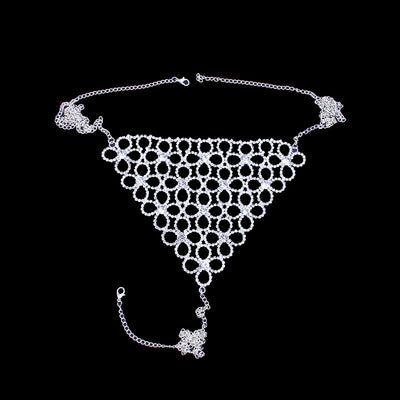 Conjunto de Bikini Brillante con Cadena de Cuerpo de Flores Caladas - Image 10