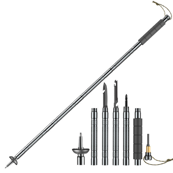 Bastón de Supervivencia con Cuchillo Integrado para Aventuras al Aire Libre