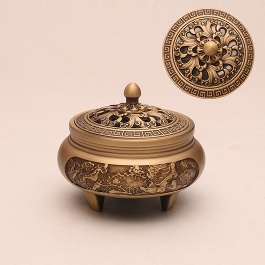 Quemador de Incienso de Cobre Puro Estilo Xuande - Artesanía Zen Tallada a Mano - Image 17