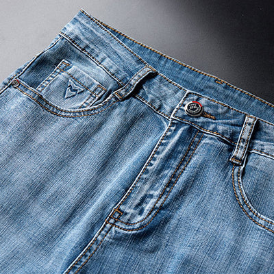 Pantalones Vaqueros Azul Claro Rectos Casuales - Image 11