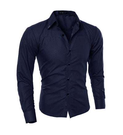 Camisa de Cuadros Diamante para Hombre - Manga Larga Elegante - Image 3