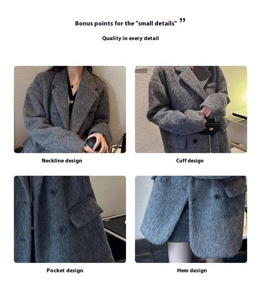 Abrigo de Cashmira con Forro Polar Grueso para Mujer - Image 7