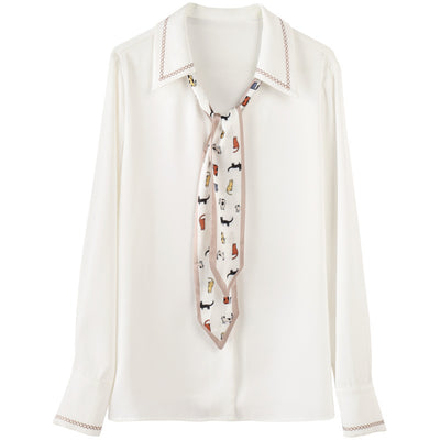 Blusa Ejecutiva Escote V Chifón con Volantes - Image 5